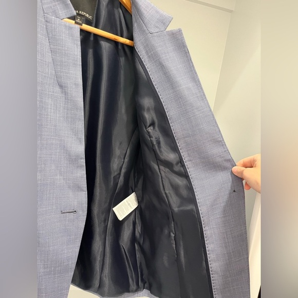 Banana Republic Blazer Inverted Collar One Button Blue NWOT 8 Tall career preppy - Picture 7 of 11